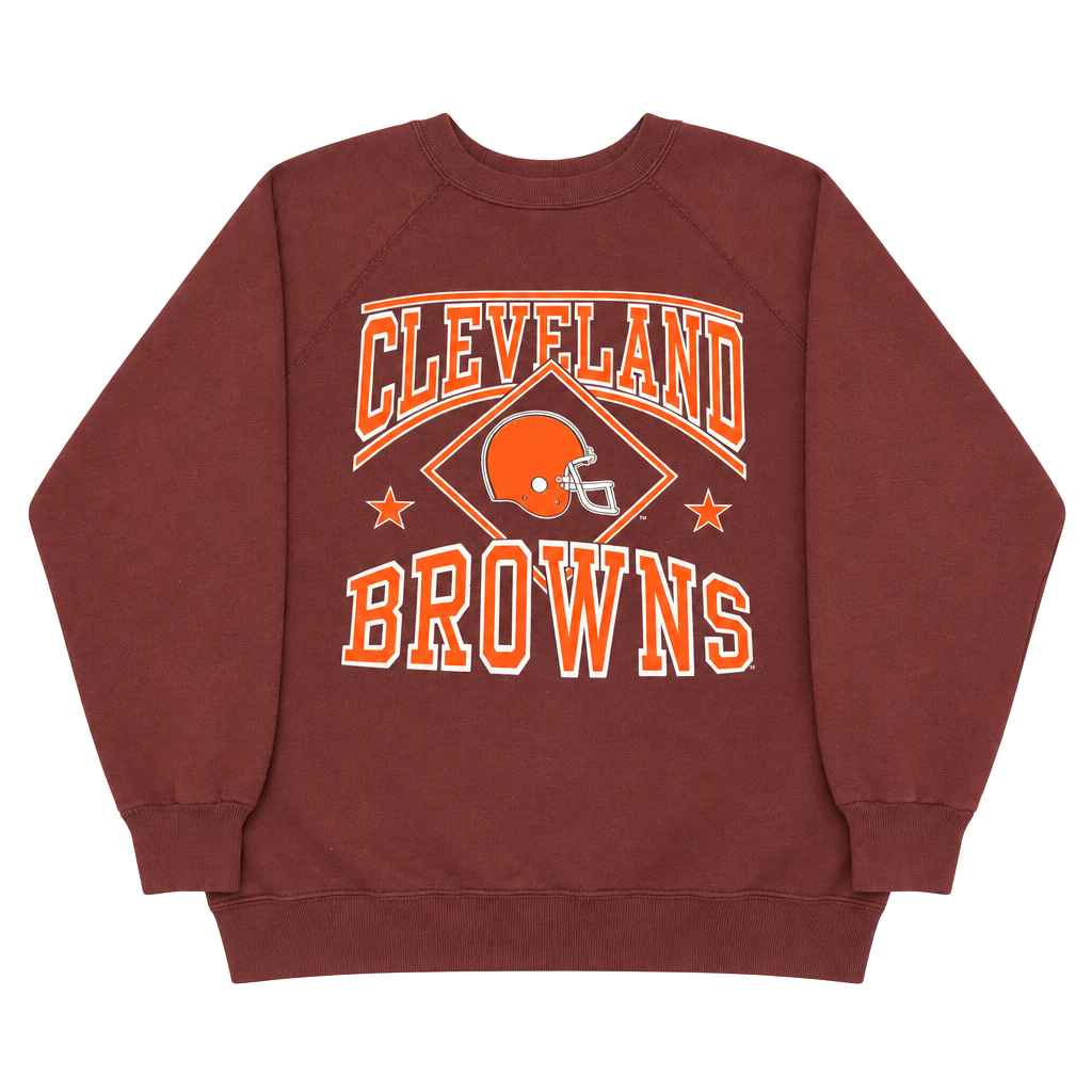 NFL Vintage Cleveland Browns Crewneck Sweatshirt Brown 1