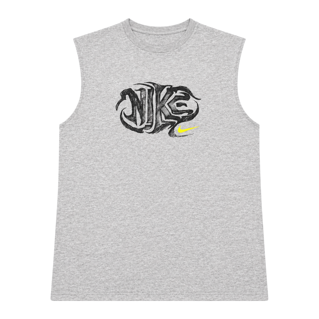 Nike Vintage Sleeveless T-Shirt Size L Gray Graphic Logo Workout Gym 1