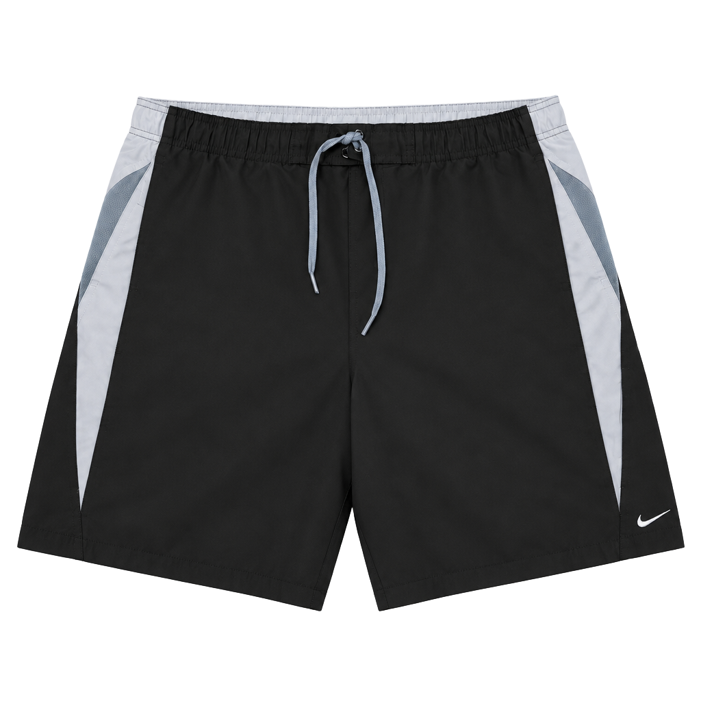 Nike Swim Trunks Size L Black Gray Swoosh 1