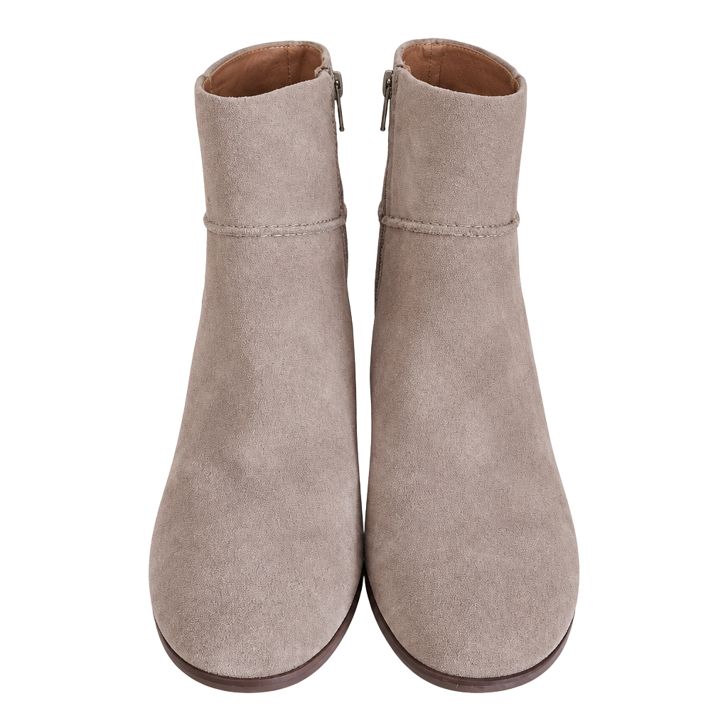 Lucky Brand Zolinni Wedge Ankle Bootie Size 10 Beige Suede 1