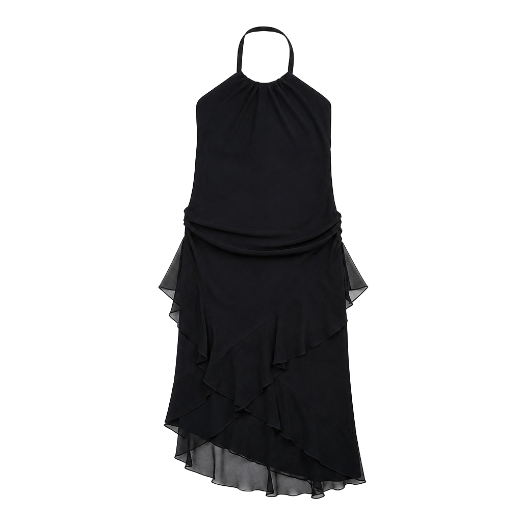 Black Halter Dress - Size Small 1
