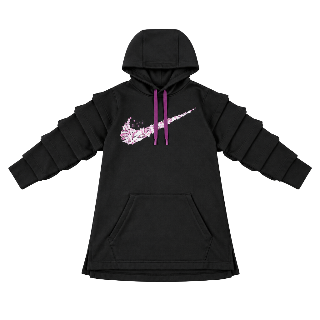 Nike Therma-Fit Hoodie Size M Black Pink Just Do It Swoosh 1