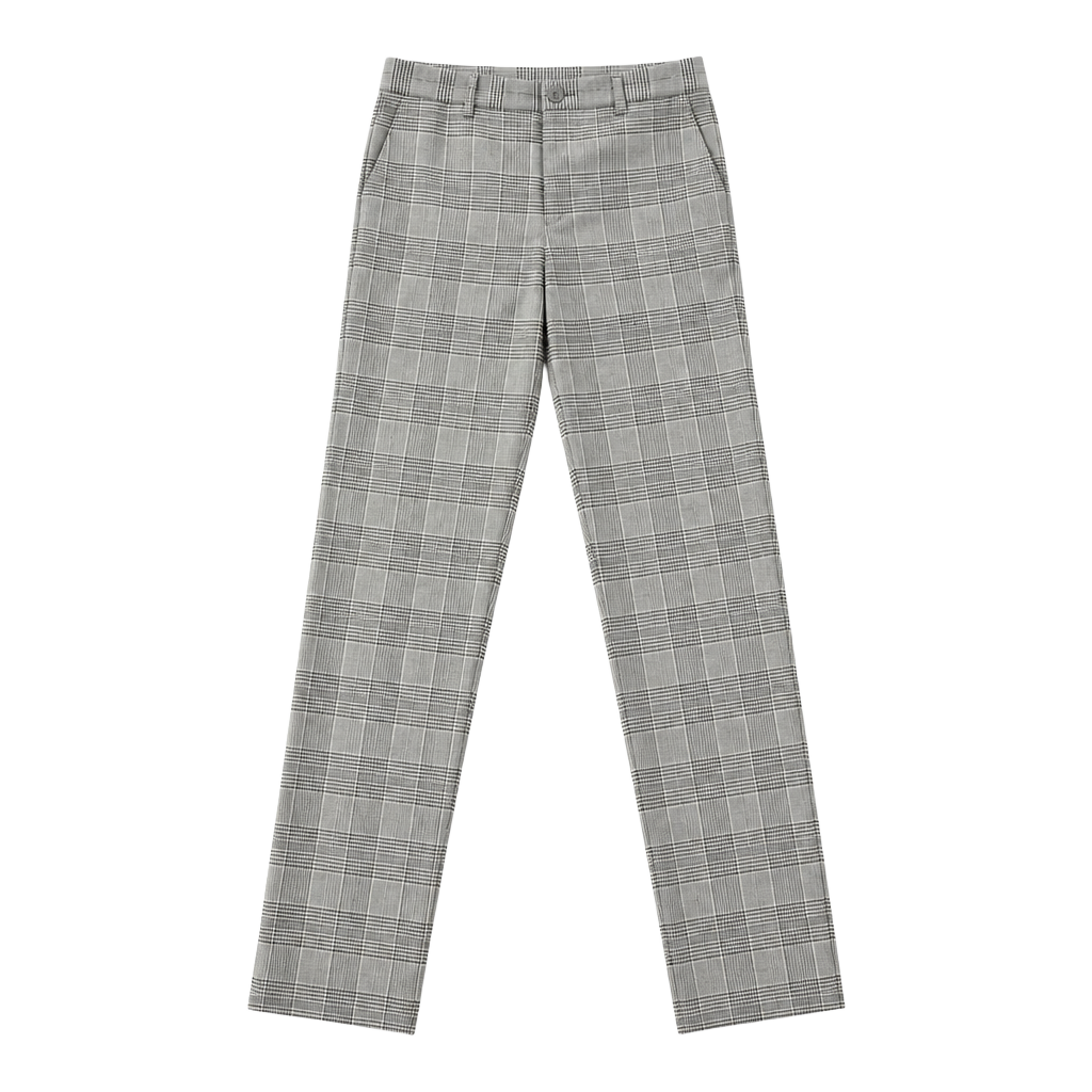 H&M Slim Fit Trousers Size 30 Grey Plaid Glen Check 1