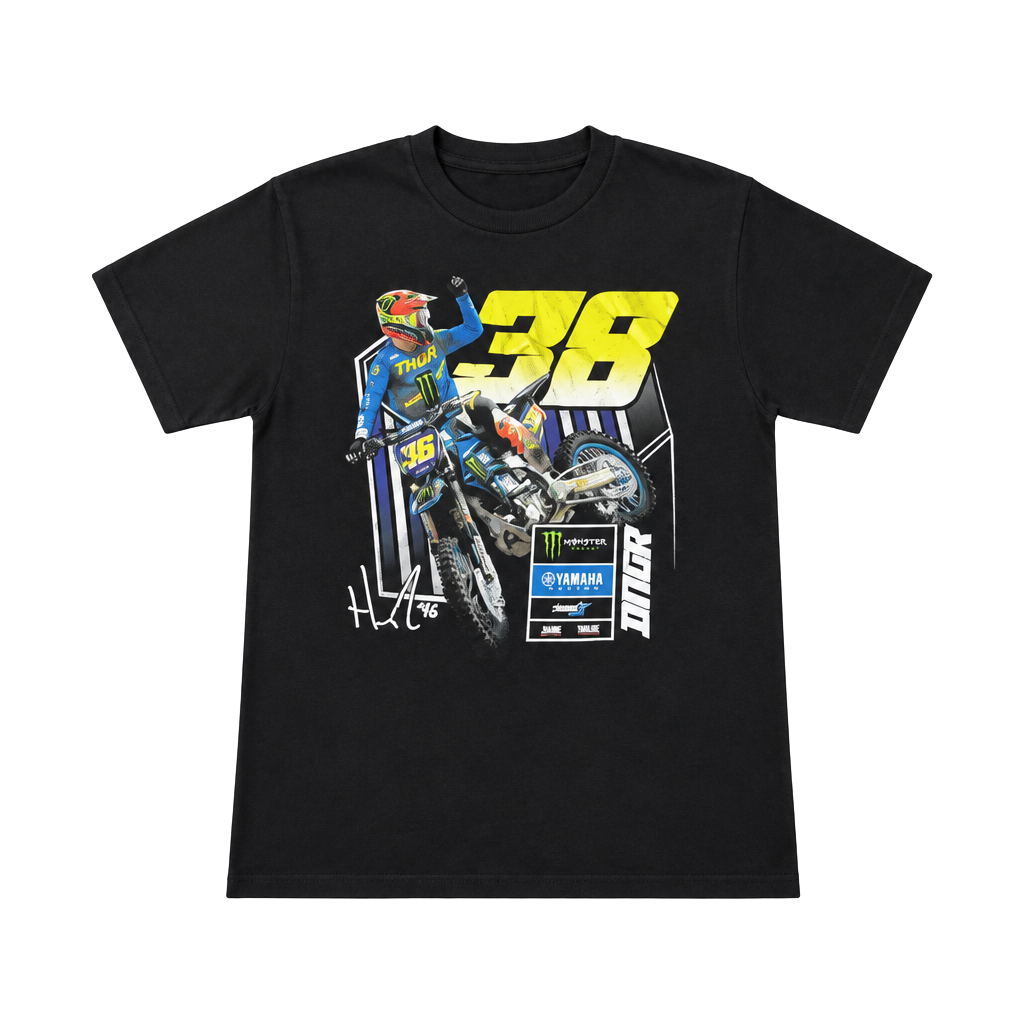 Port & Company Haiden Deegan 38 Motocross T-Shirt Size S Black Graphic 1