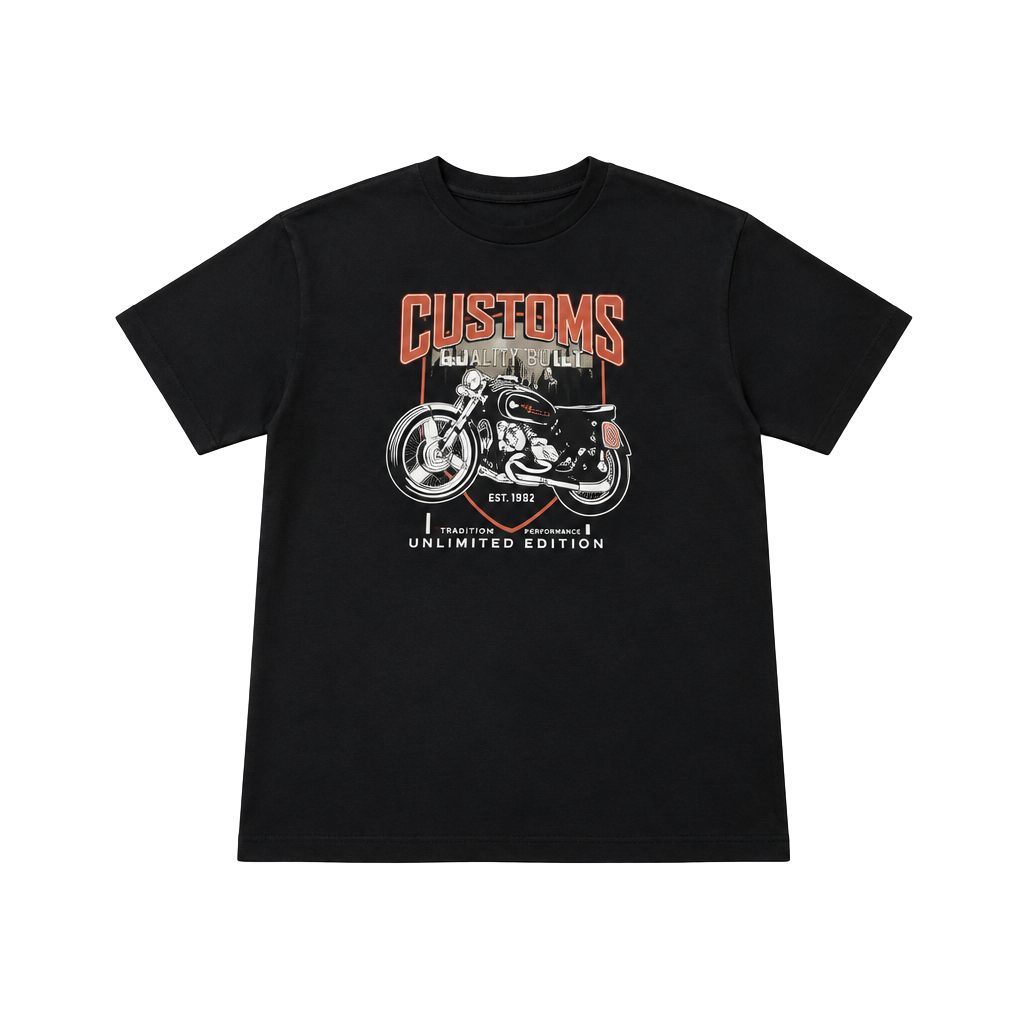 Unbranded Motorcycle Customs Graphic T-Shirt XL Black 1