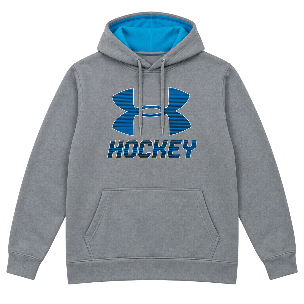 Under Armour Hockey Wordmark 2.0 Hoodie Size MD Gray Blue 1