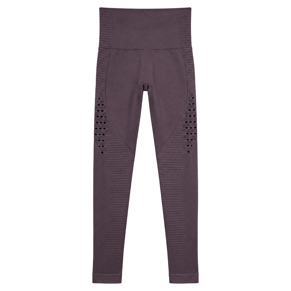 Women’s Gymshark Energy Seamless Leggings Purple Ribbed High Waisted 1