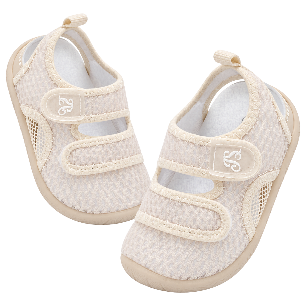 Jiasuqi Baby Toddler Water Shoes Beige Mesh Size 7-7.5 1