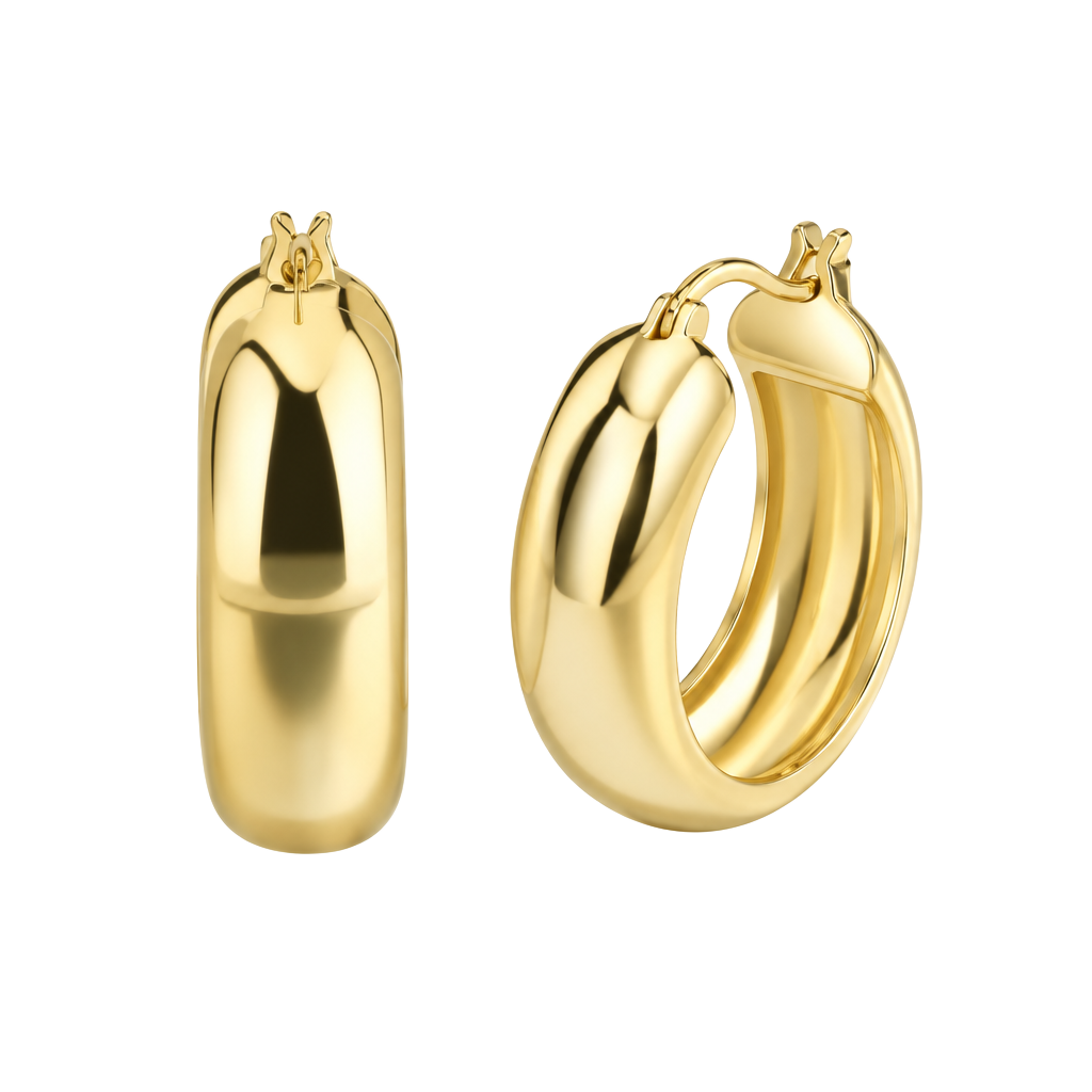 Charm-In Thick Hoop Earrings 2.3cm 1