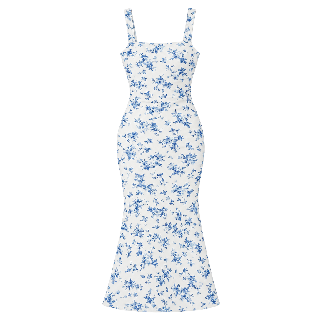 HYZ Blue & White Floral Dress 1