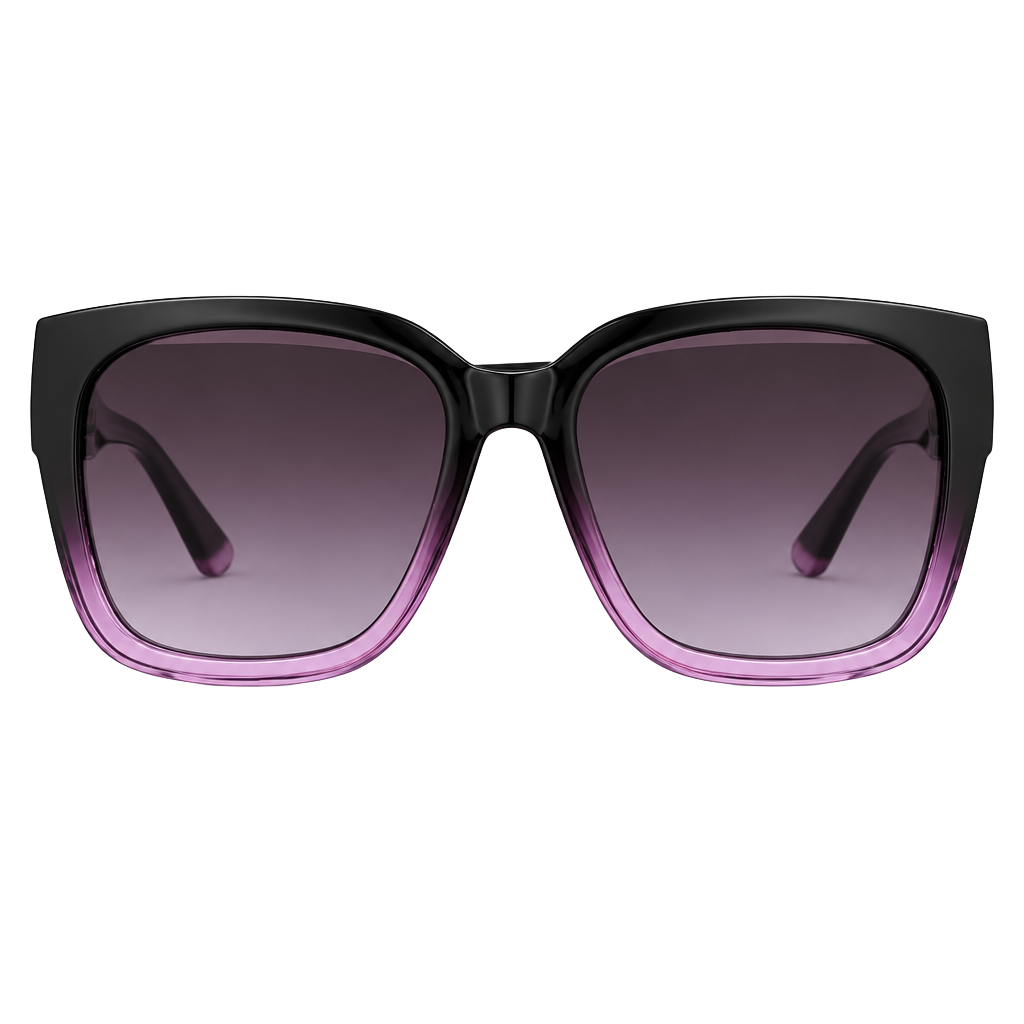 Unbranded Oversized Square Sunglasses Black To Pink Gradient 1