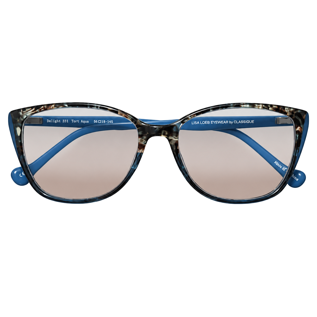 Lisa Loeb Eyewear Delight 231 Size 56-18-145 Tort Aqua Glasses 1
