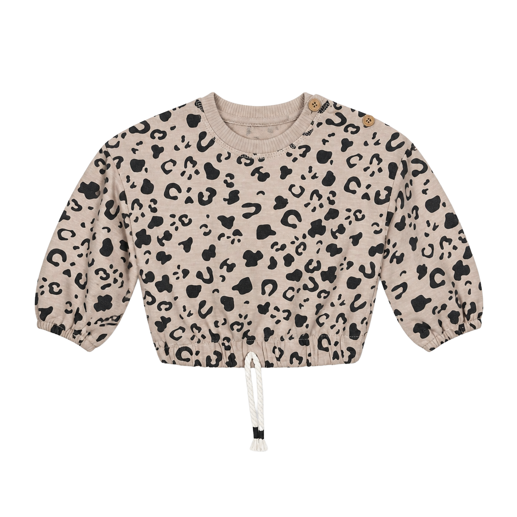 Jessica Simpson Leopard Print Cropped Sweatshirt 1