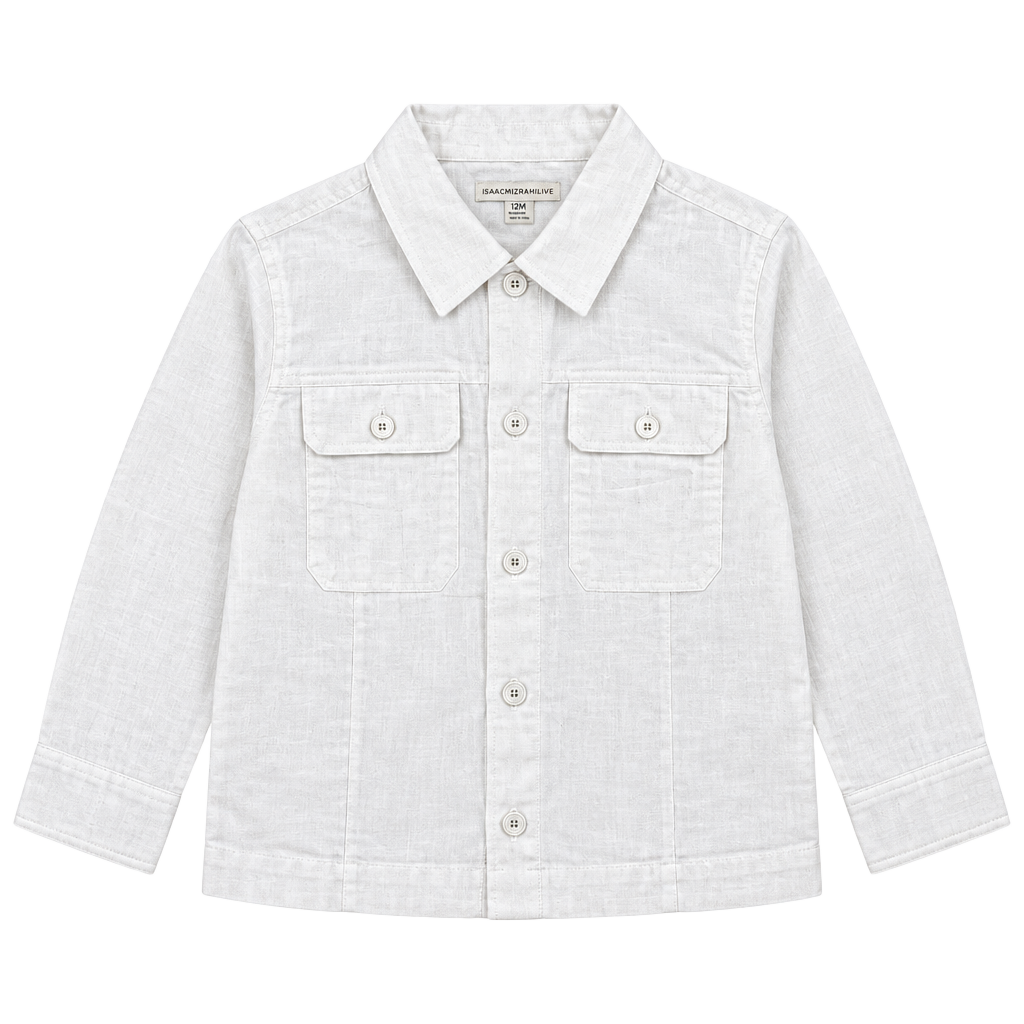 Isaac Mizrahi Live! White Button-Up Linen Blend Jacket - Size 22W 1