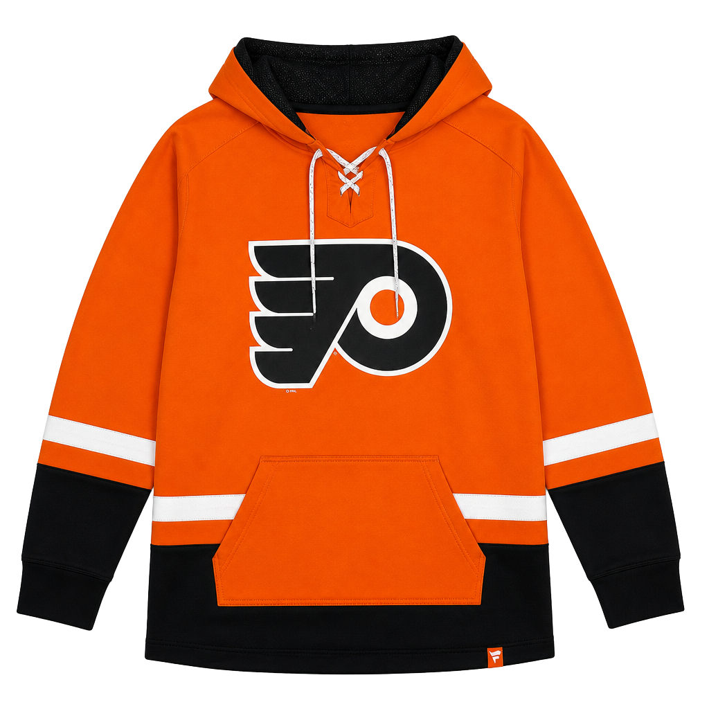 NHL Philadelphia Flyers Black Orange and White Hoodie in Size Large 1