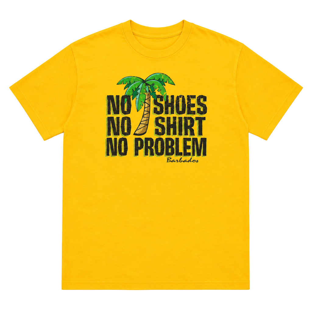 Island Fever No Shoes No Shirt No Problem Barbados T-Shirt 1