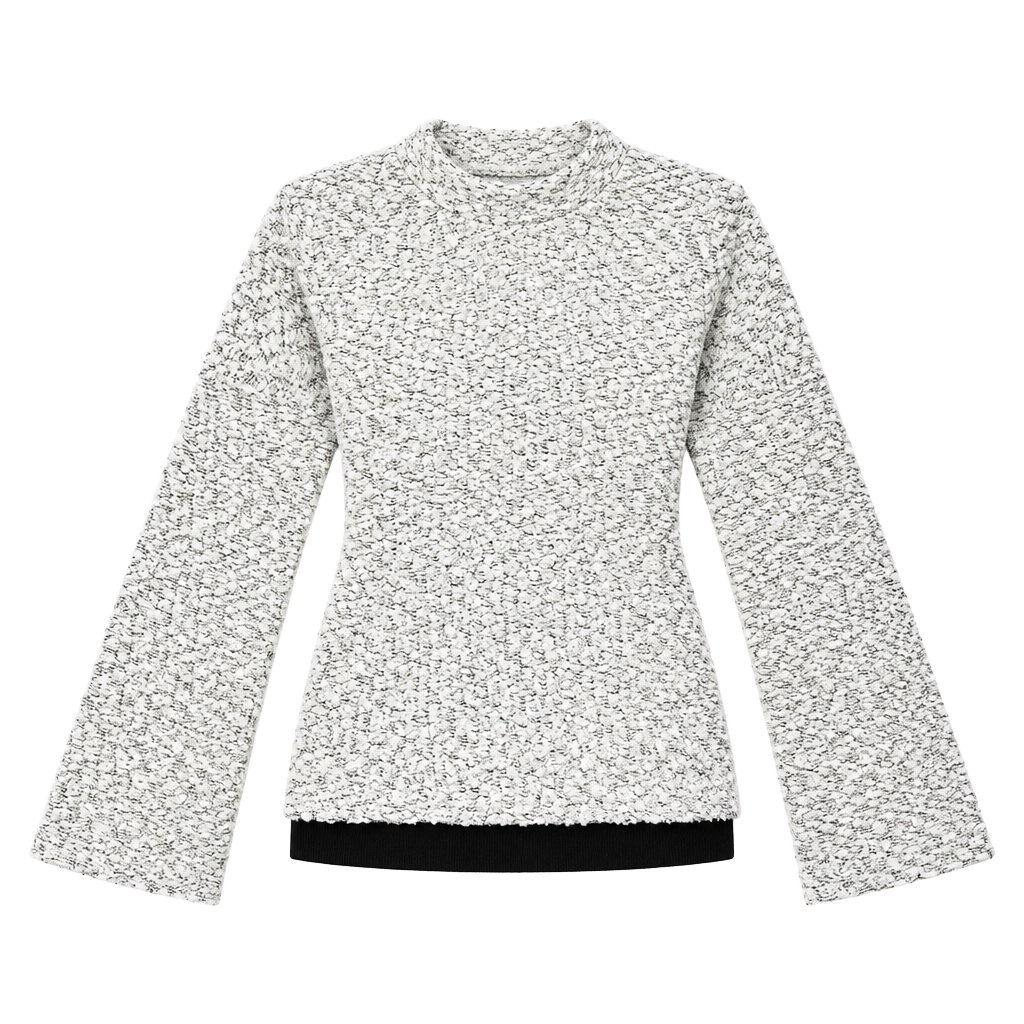 cream textured cozy knit sweater top size medium 1