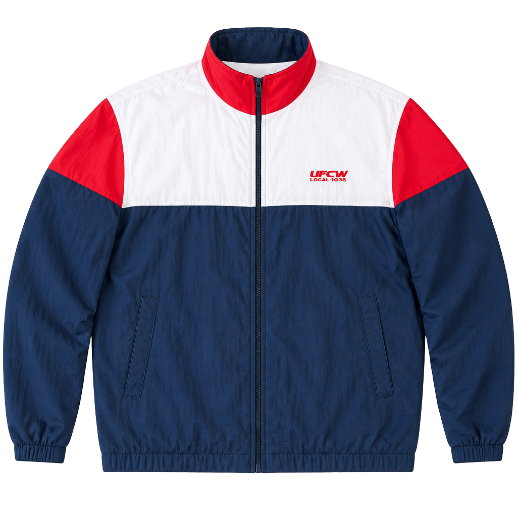 Vintage 90s King Louie Windbreaker Jacket Mens XL UFCW Local 1036 Nylon USA Made 1