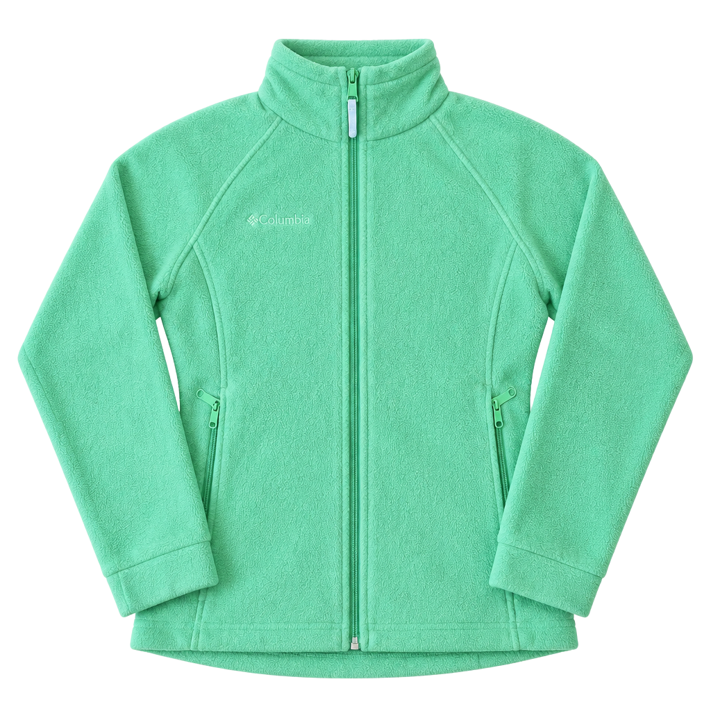 Columbia Fleece Jacket Womens M Lime Green Benton Springs Full Zip Up Sweater 1