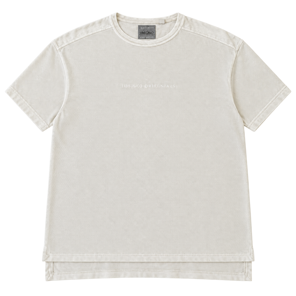 VTG Mossimo Giannulli Waffle Knit T Shirt Cream Beige Distressed Oversized XL 1