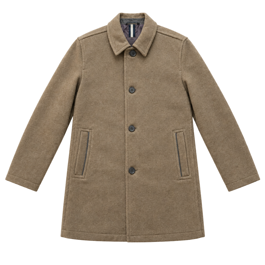 Cole Haan Signature Men’s Wool Blend Car Coat Camel Tan Jacket Quilt Lined Small 1