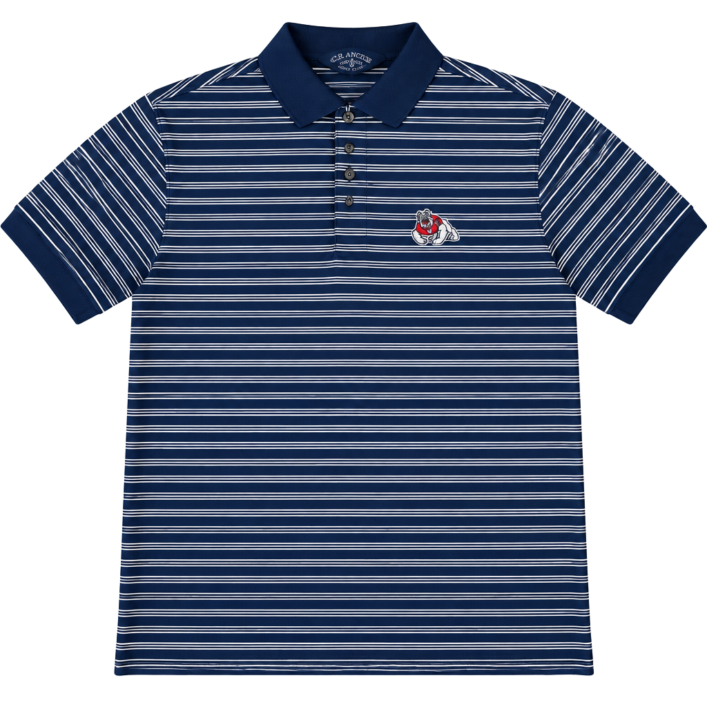 Georgia Bulldogs Polo Shirt Mens M Crable ZTEK Navy Blue White Striped NCAA UGA 1