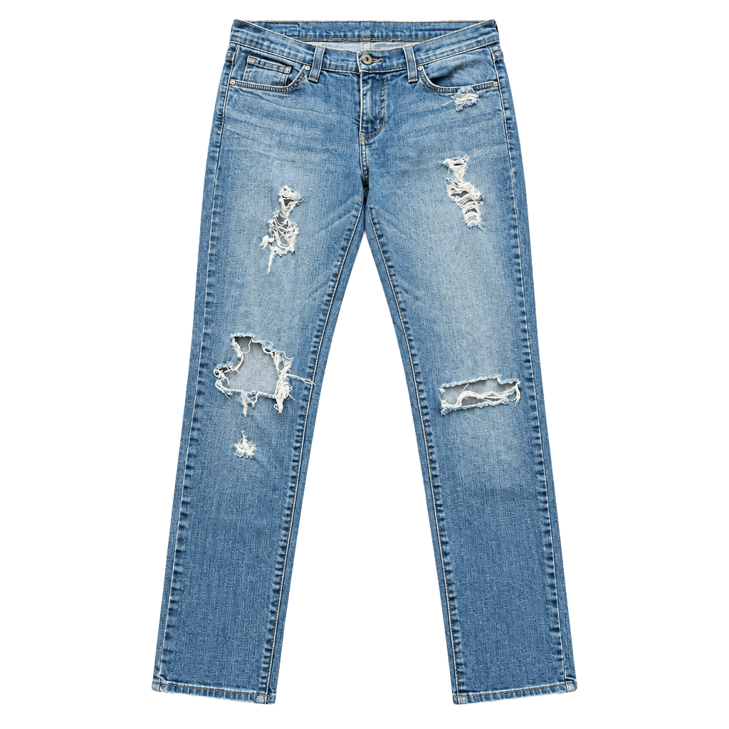Just Black Denim Womens 26 Distressed Slim Straight Leg Jeans Blue Ripped 1
