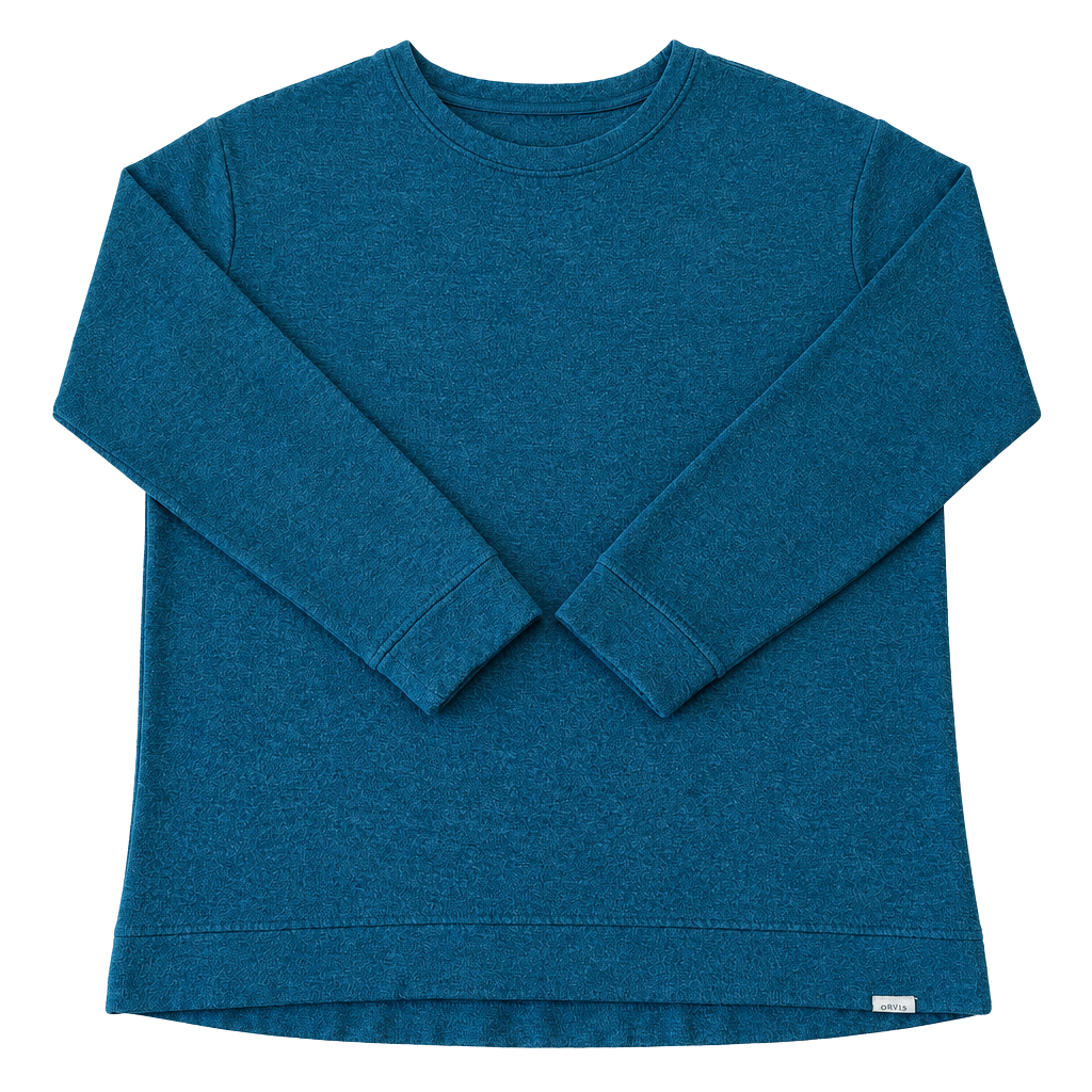Orvis Classic Collection Fleece Sweatshirt Teal Green Pullover Top Medium M 1