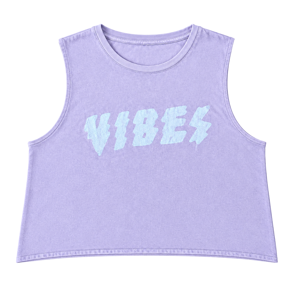 P&Co England Vibes Cropped Muscle Tank Top Dusty Pink Graphic Vest Sz UK 6 US 2 1