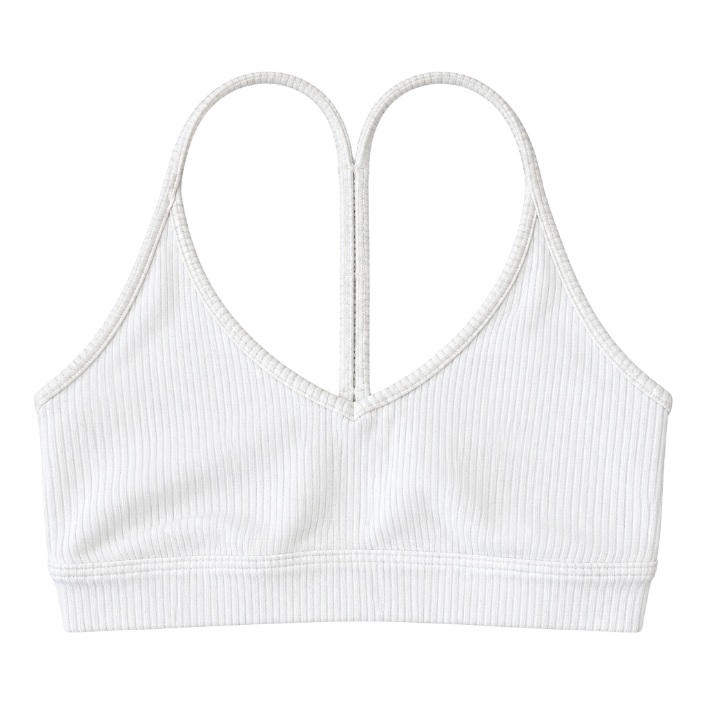 Alo Yoga Wellness Bra White Ribbed Scoop Neck Sports Bra Top Size XS Extra Small 1