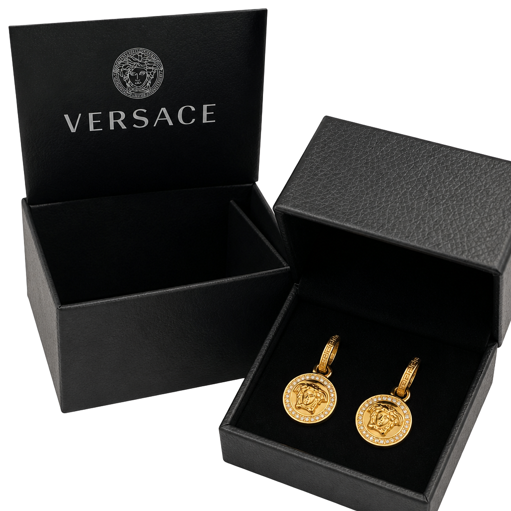 La Medusa Crystal Earrings Gold 1