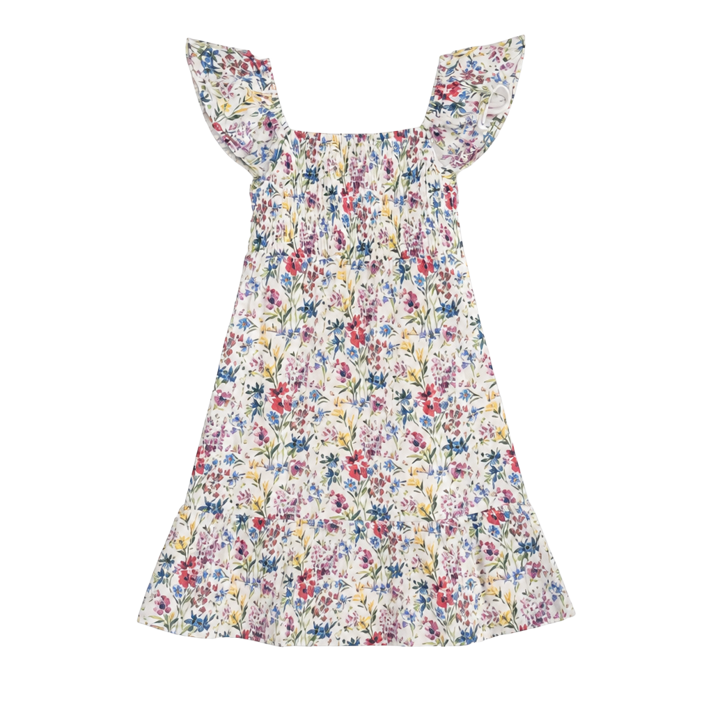 Gap Kids Floral Smocked Flutter Sleeve Midi Dress 1