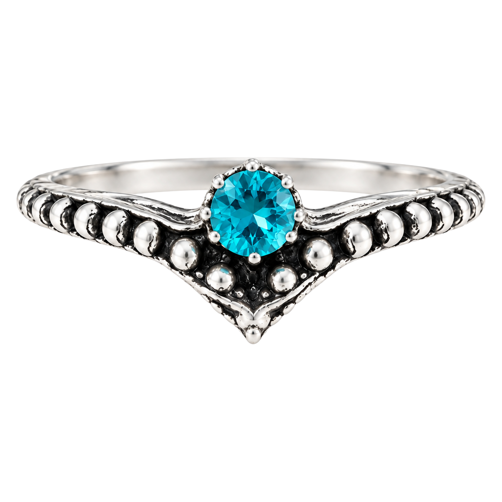 Silver-tone metal setting with simulated gemstone ring 1