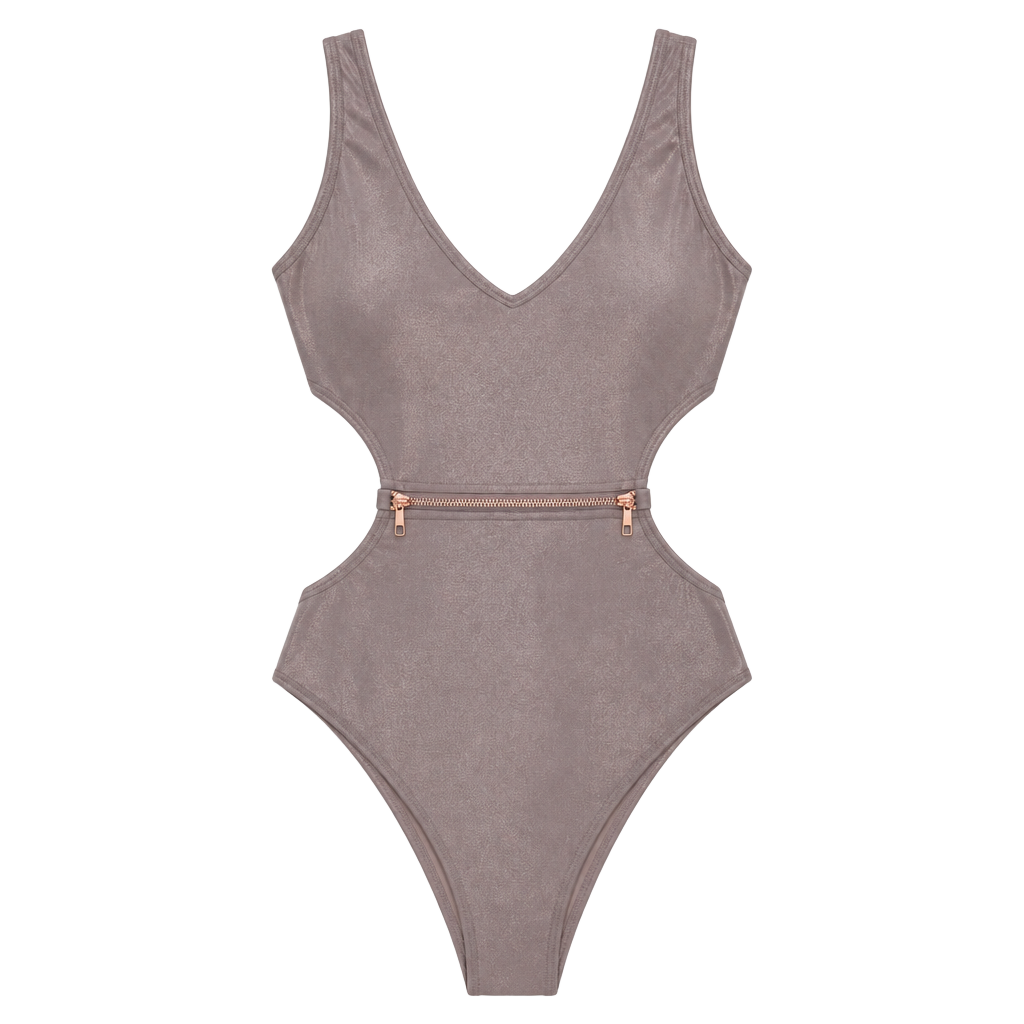 Bora One Piece Swimsuit Taupe Shimmer 1