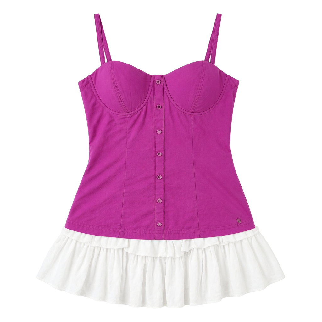 2000s Guess Pink Corset Cami Bustier Top McBling Coquette Medium 1