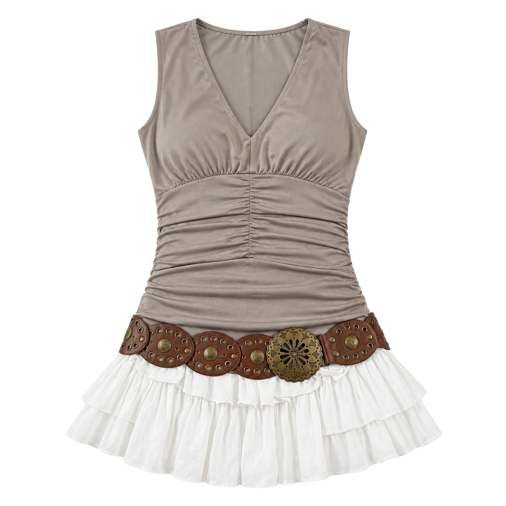 Y2K The Limited Sleeveless V-Neck Ruched Bodice Slinky Tank Top 1