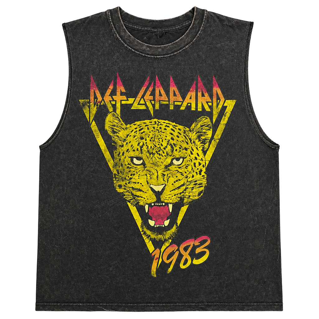 Def Leppard Pyromania 1983 Muscle Tank Top Size S Black 1