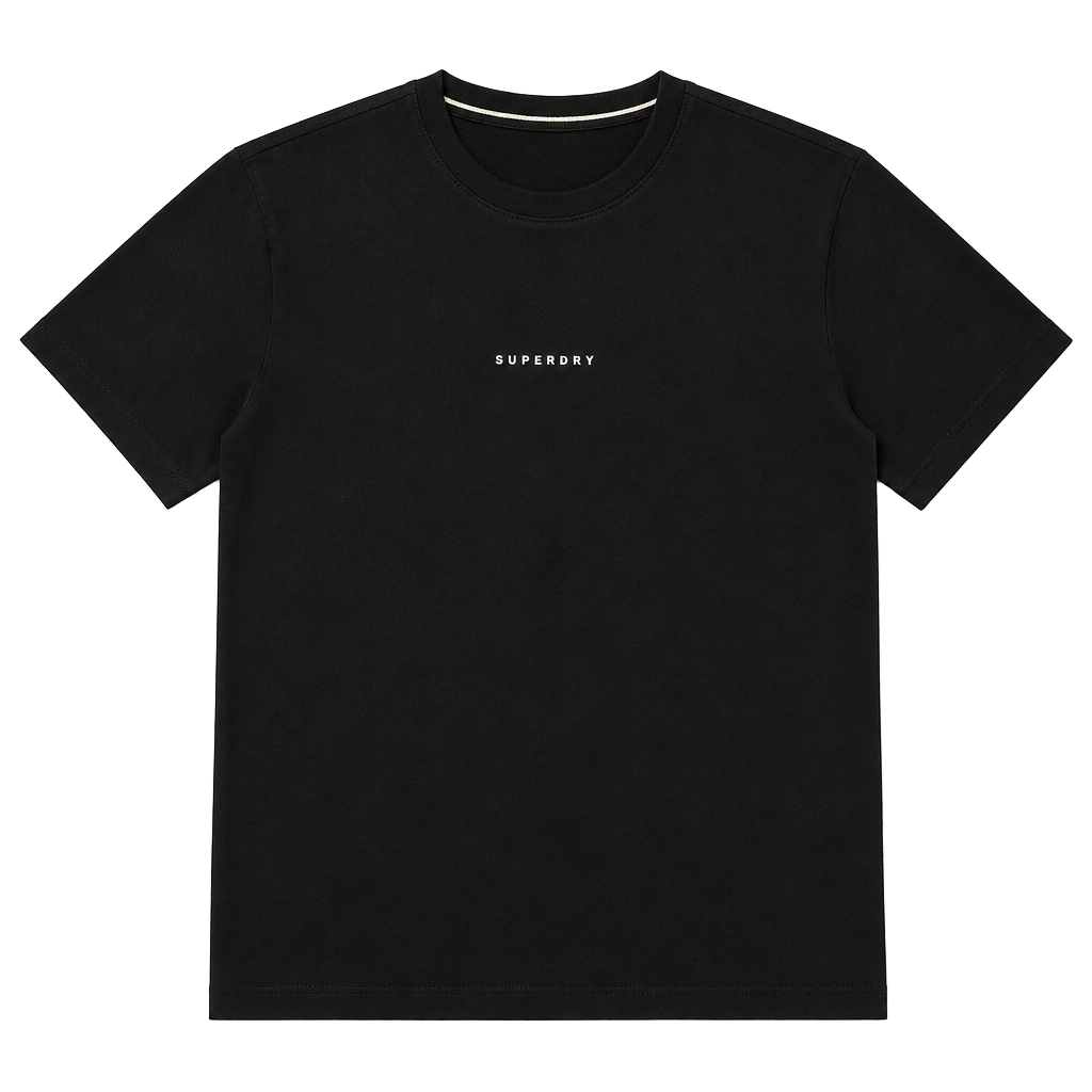 Superdry T-Shirt Size L Black Sports Wear Crewneck Cotton 1