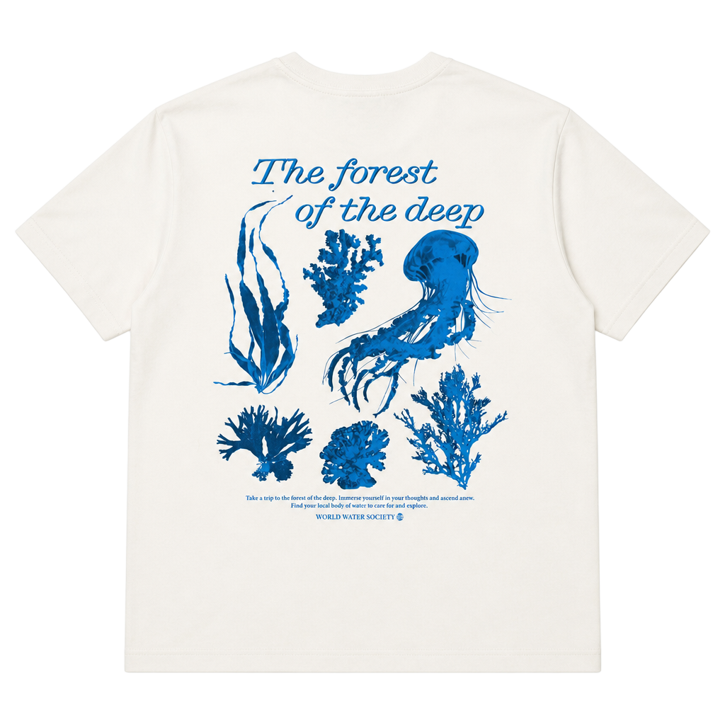 World Water Society The Forest Of The Deep White Graphic T-Shirt 1