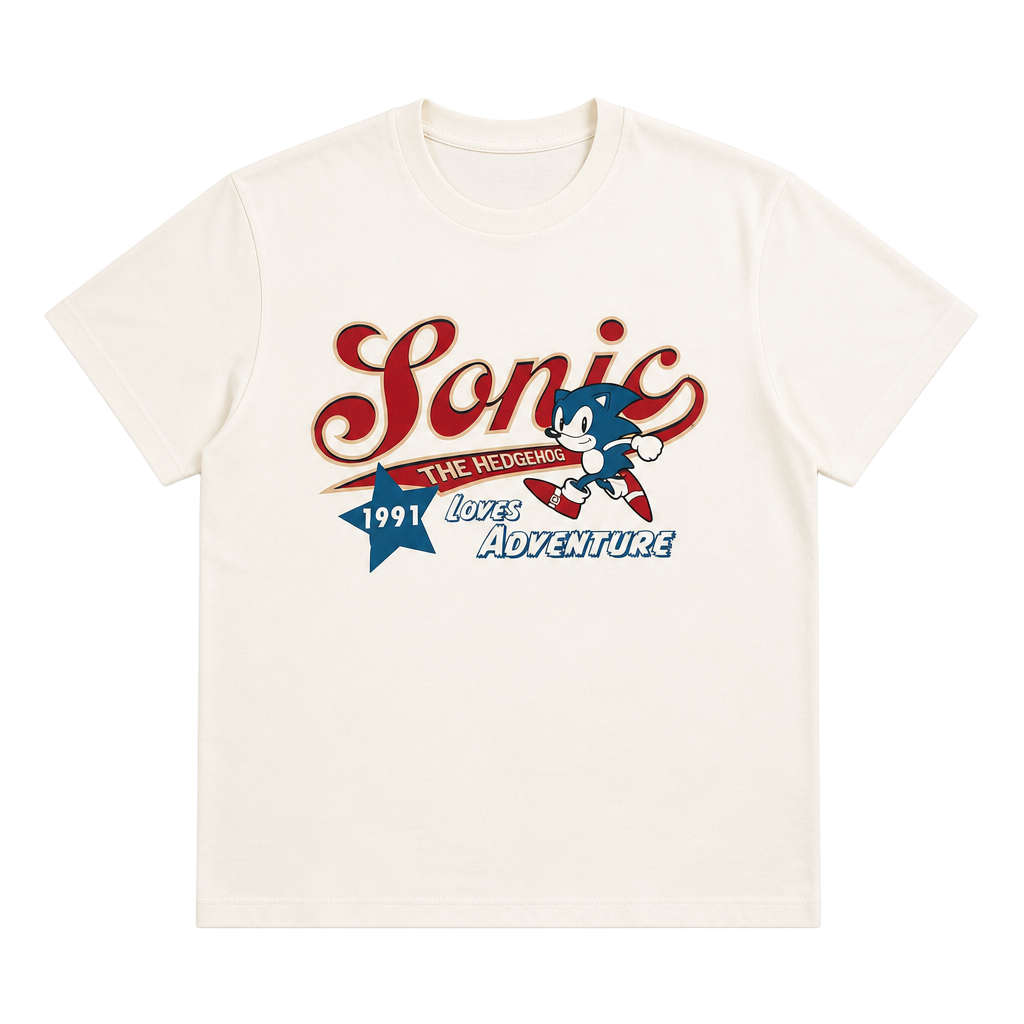 Cospa Sonic The Hedgehog Sonic American T-Shirt Vanilla White Size L 1