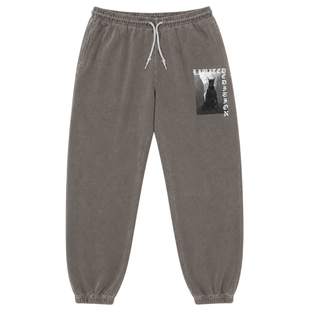 BoohooMAN Limited Edition Graphic Sweatpants Size L Grey 1