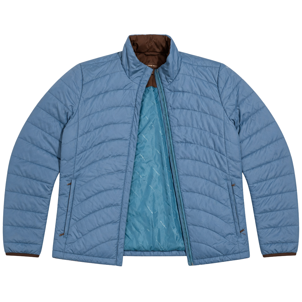 Lands’ End women’s blue quilted insulated puffer jacket in size Large 14–16 1