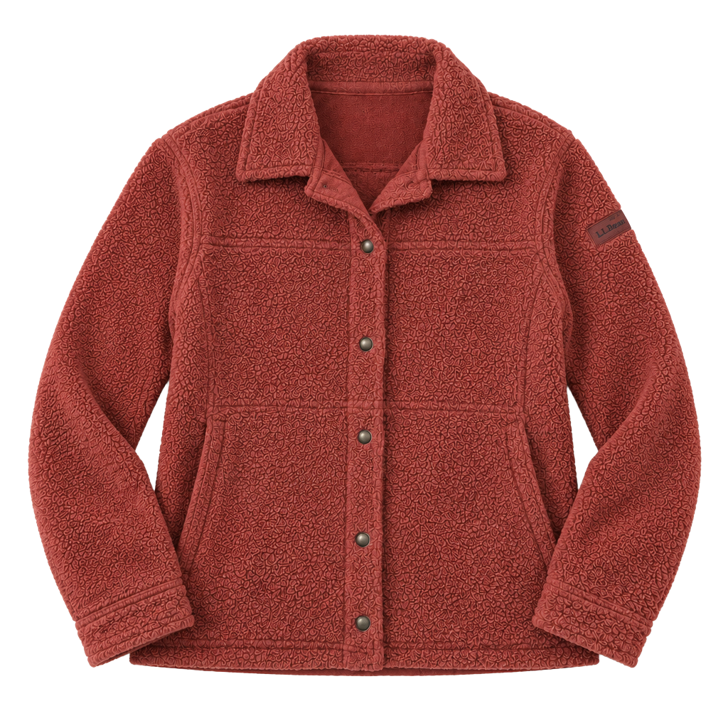L.L.Bean Women’s Sherpa Fleece Jacket Snap Front Dusty Rose Pink Size Small 1