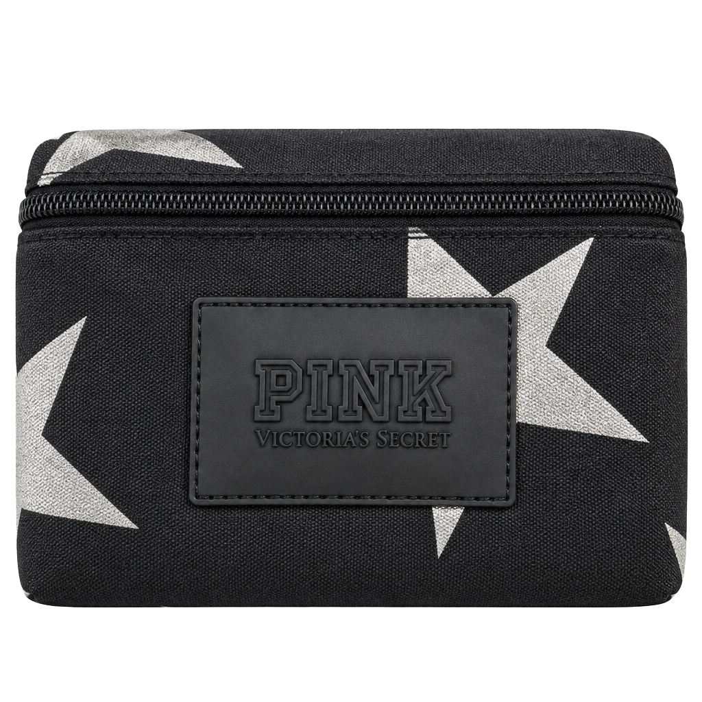 PINK Victoria's Secret Duffle Bag Black Silver Star Gym Overnight 1