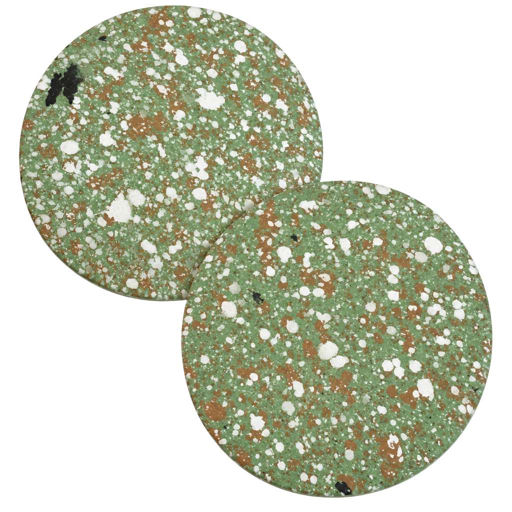 Vintage Enamel Speckled Green Statement Earrings 1