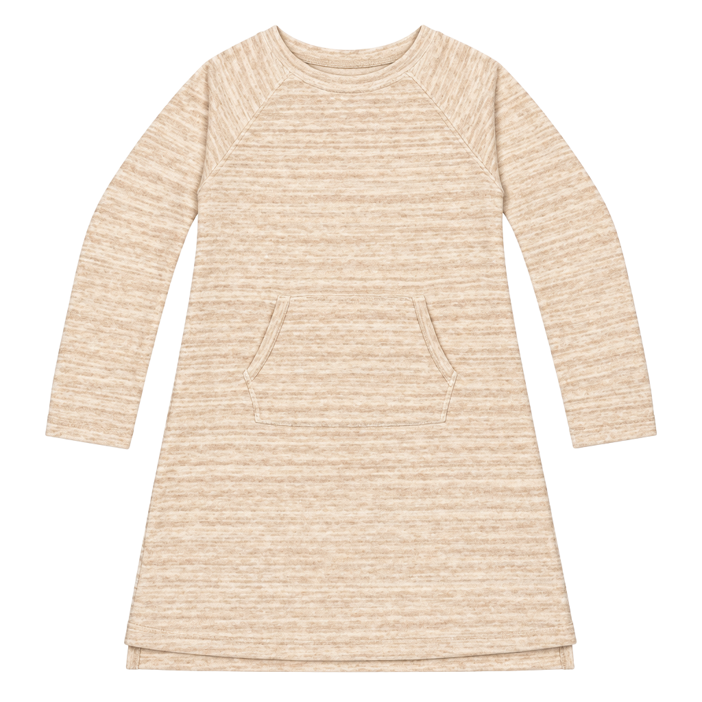 Lands' End Sweatshirt Dress Size 6X Marled Tan Long Sleeve 1