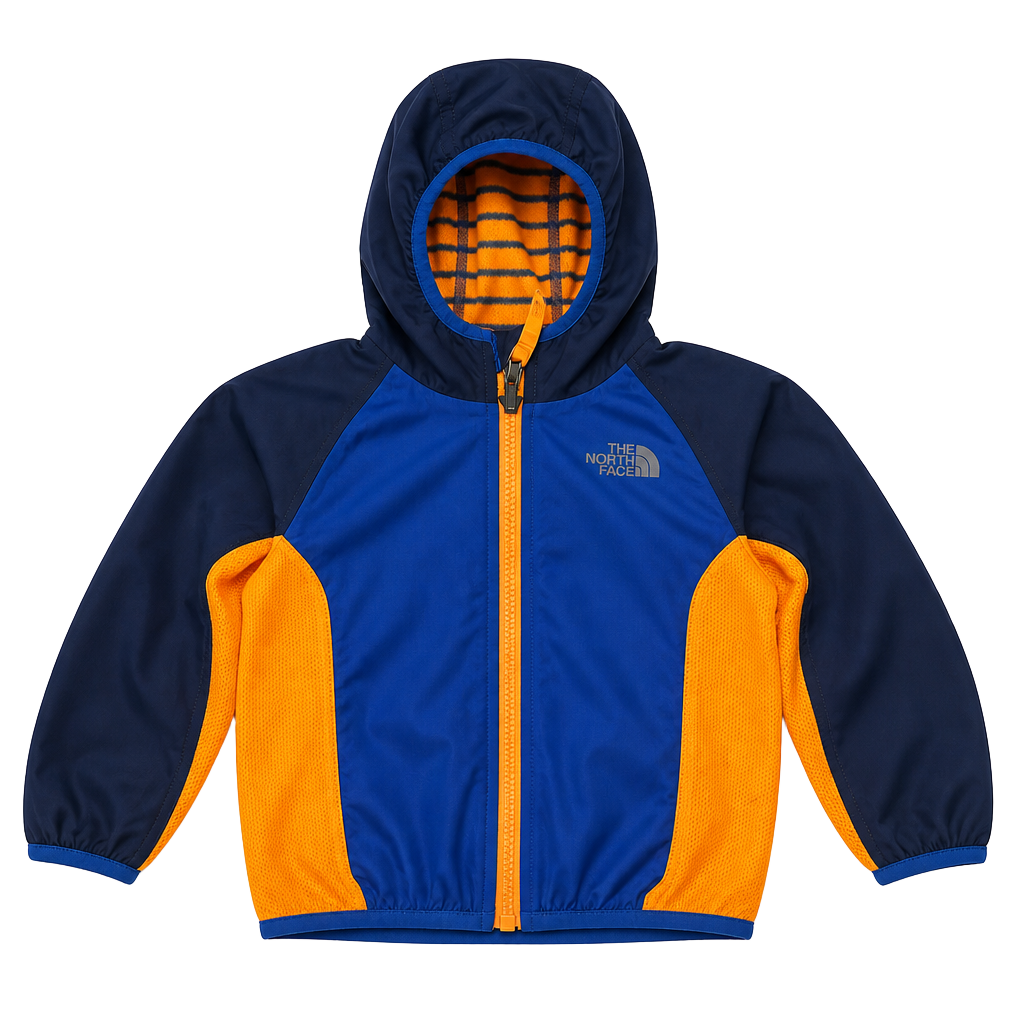 The North Face Reversible Blue Orange Hooded Infant Jacket 12-18M 1