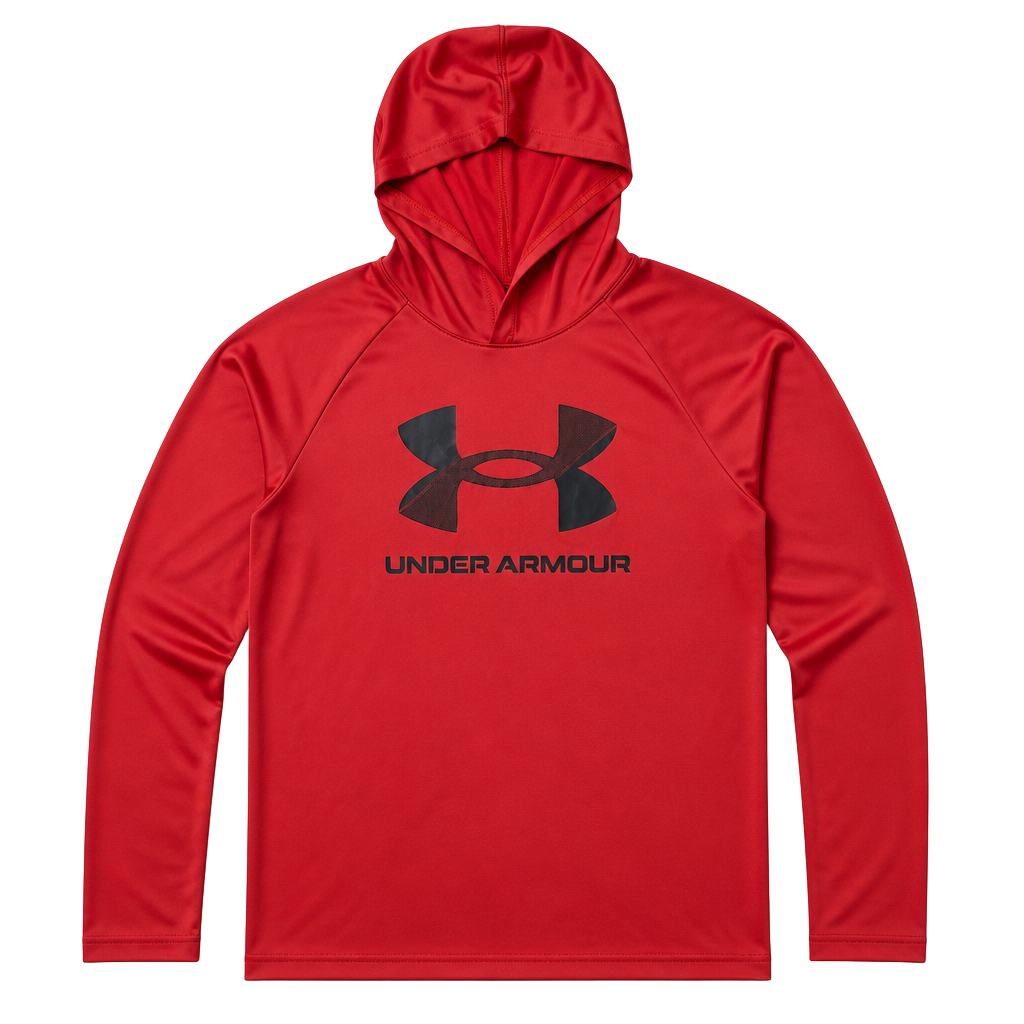 Under Armour Youth Boys Tech Big Logo Lightweight Hooded Pullover Red Size Medium 1