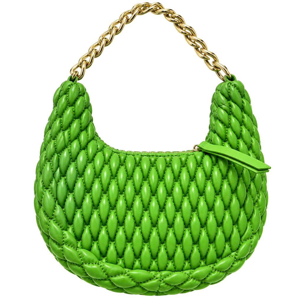 Urban Expressions Jade Handbag Lime Green Quilted Gold Chain Strap NWT 1