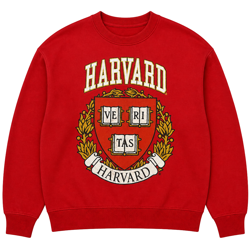 Red Harvard Crewneck Sweatshirt 1
